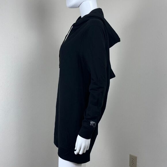 Victoria's Secret Women Size S Black Pullover Hood Mini Sweater Dress Open Back - Picture 14 of 16